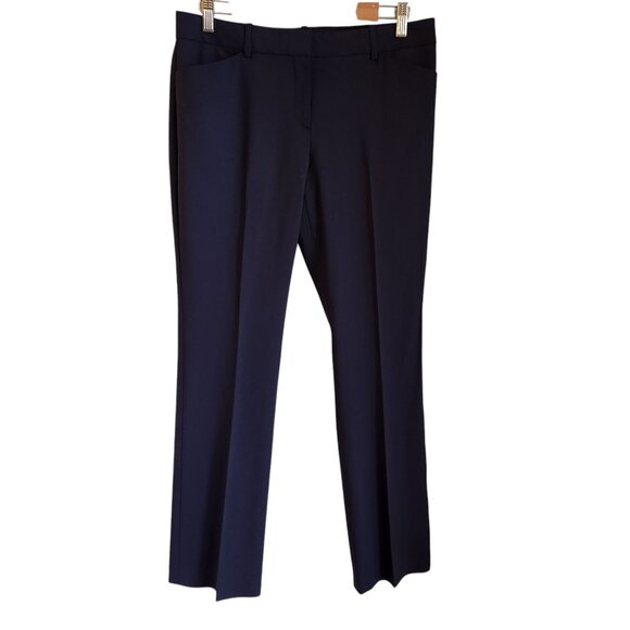 Theory Pants Women's 8 Blue Navy Max C3 Sevona Mid Rise Virgin Wool Blend Dress - Picture 1 of 10